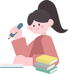 体験入塾する人のイラスト